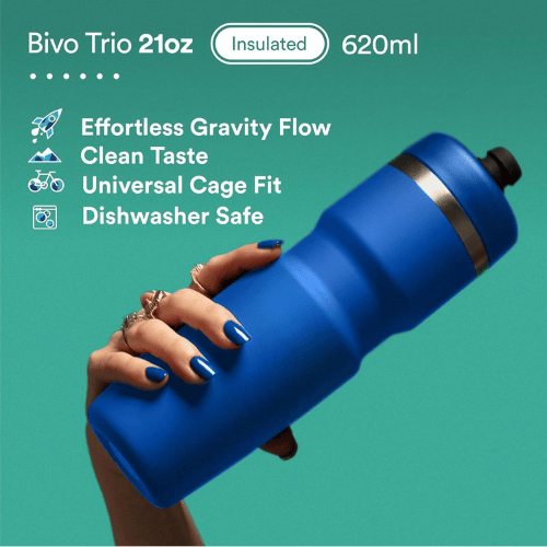 Rydexion Presents Premium Bivo Trio Insulated Stainless Steel Gravity Flow Cycling Water Bottle
