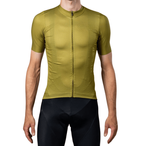 Rydexion Gold Comp Aero Performance Cycling Jersey With Moisture Wicking Fabric And Professional Race Ready Design