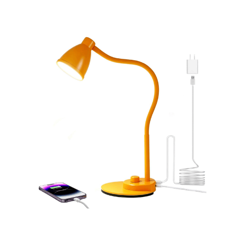 Smart Auto-Dimming Table Light with 3 Color Modes, Flexible Neck & Rotary Knob Control