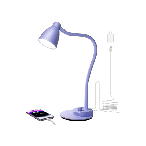Smart Auto-Dimming Table Light with 3 Color Modes, Flexible Neck & Rotary Knob Control