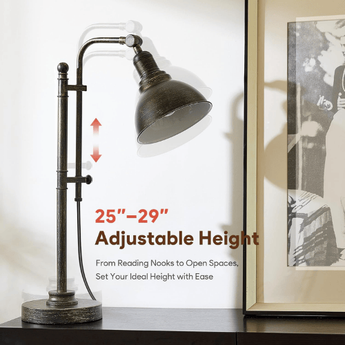 Rustic Industrial Adjustable Metal Desk Lamp