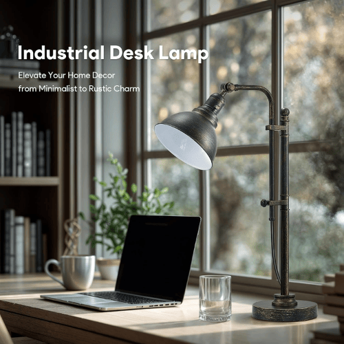 Rustic Industrial Adjustable Metal Desk Lamp