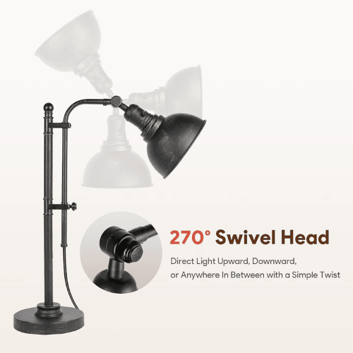 Rustic Industrial Adjustable Metal Desk Lamp