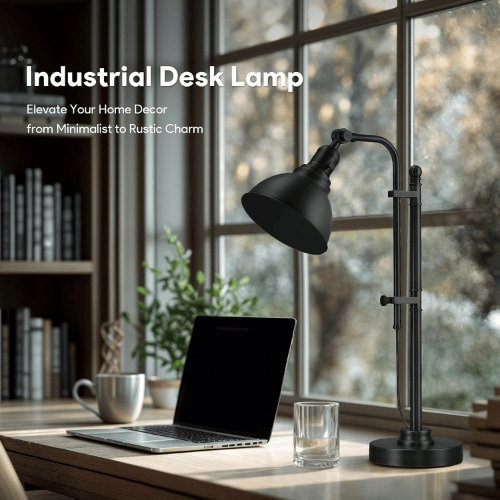Rustic Industrial Adjustable Metal Desk Lamp