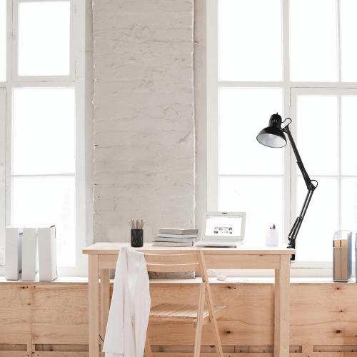 Swing Arm Clamp-On Architect Desk Lamp with Brushed Nickel Accents