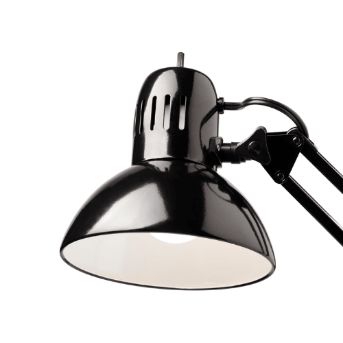 Swing Arm Clamp-On Architect Desk Lamp with Brushed Nickel Accents