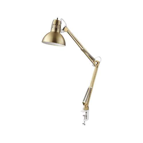 Swing Arm Clamp-On Architect Desk Lamp with Brushed Nickel Accents