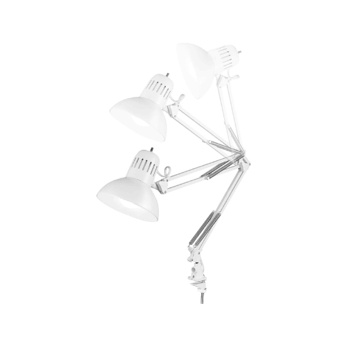 Swing Arm Clamp-On Architect Desk Lamp with Brushed Nickel Accents