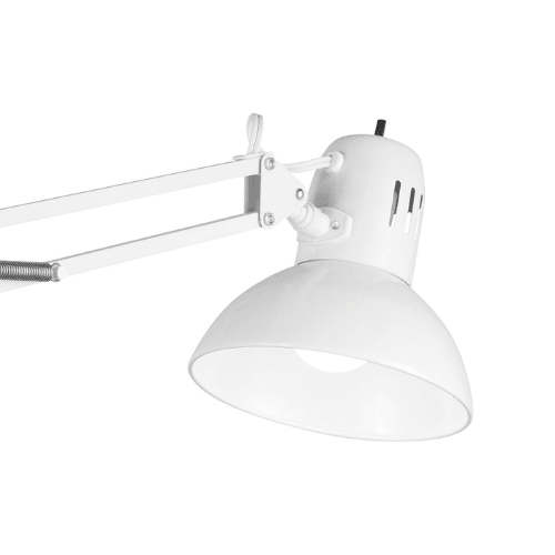 Swing Arm Clamp-On Architect Desk Lamp with Brushed Nickel Accents