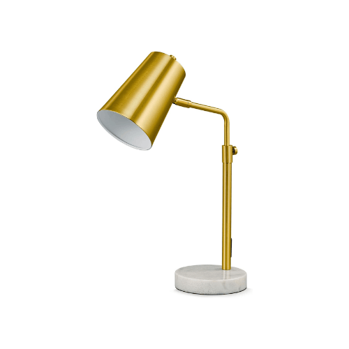 Mid-Century Modern 20" Adjustable Desk Lamp with Natural Marble Base