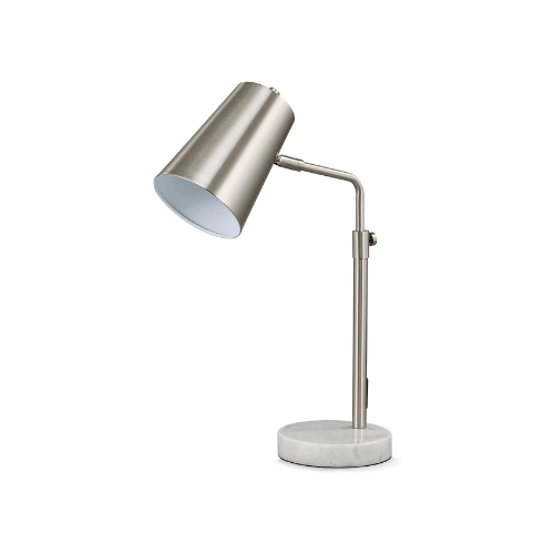 Mid-Century Modern 20" Adjustable Desk Lamp with Natural Marble Base