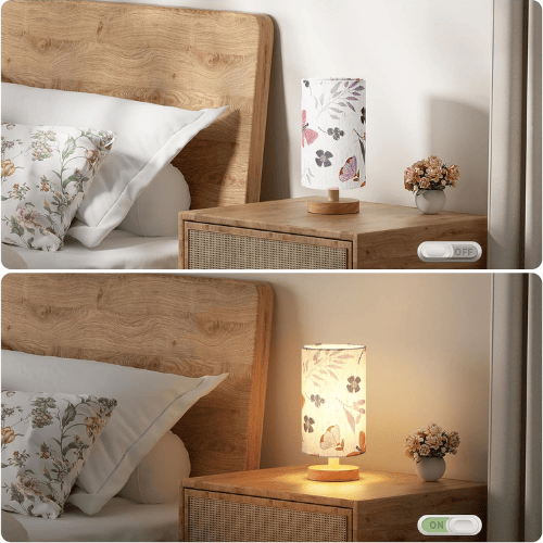 Small Minimalist Table Lamp with Fabric Shade