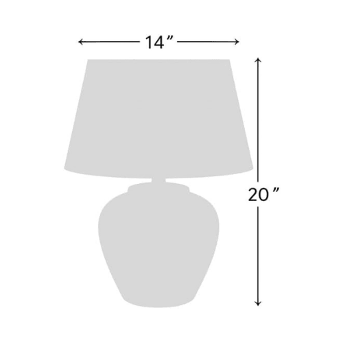20" Matte Ceramic Table Lamp with Cream Fabric Shade